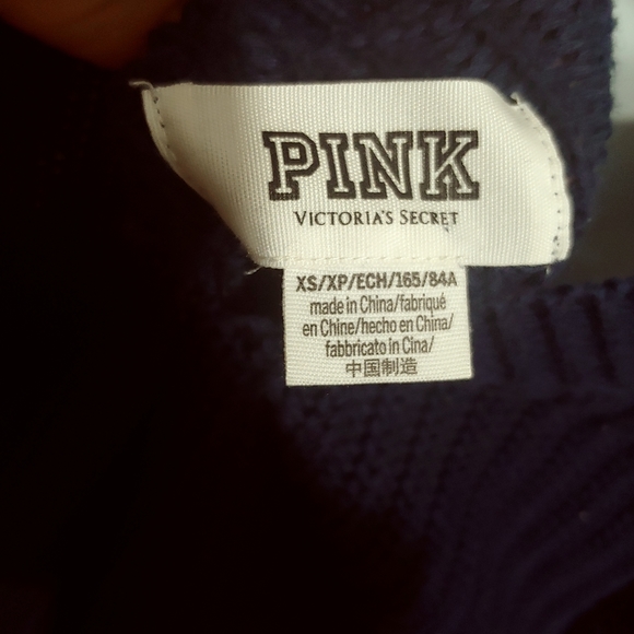 PINK size xs oversized navy blue knit sweater - Picture 4 of 7